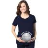 Maternity Thats No Moon Cute T Shirt Funny Pregnancy Announcement Baby Bump Tee(Navy)