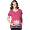 Maternity Thats No Moon Cute T Shirt Funny Pregnancy Announcement Baby Bump Tee(Pink)