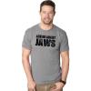 Mens Ask Me About Jaws Flip Up T Shirt Funny Ocean Shark Movie Tee for Guys(Light Heather Grey)