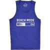 Mens Beach Mode Fitness Tank Funny Vacation Holiday Travel Summer Graphic Novelty Tanktop(Heather Royal)