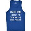 Mens Caution I Bought The Unlimited Drink Package Fitness Tank Funny Cruise Vacation Tanktop(Royal)