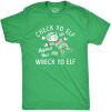 Mens Check Yo Elf Before You Wreck Yo Elf T Shirt Funny Drinking Xmas Elves Joke Tee for Guys(Heather Green – Check)