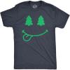 Mens Christmas Tree Eyes Smile T Shirt Funny Xmas Lovers Smiling Face Tee for Guys(Heather Navy – Xmassmile)