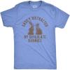 Mens Easily Distracted by Chocolate Bunnies T Shirt Funny Easter Sunday Novelty Graphic Tee for Guys(Light Heather Blue)