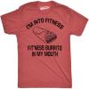 Mens Fitness Burrito Funny Gym T Shirt Sarcasm Hilarious Workout Novelty Tees(Heather Red)