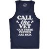 Mens Fitness Tank Call The Vet Cuz These Puppies are Sick Tanktop Funny Guns Muscles Shirt(Navy)