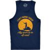 Mens Fitness Tank Can’t Work Today My Arm is in A Cast T-Shirt Funny Fishing Fathers Day Tee(Navy)