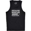 Mens Fitness Tank Installing Muscles Please Wait Tanktop Funny Workout T Shirt(Black – Installing Muscles)