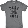 Mens Funny Animal Shirts Crazy Polar Bear Goat Flip Squirrel Hunter and Crow Animal Graphic Tees(Dark Heather Grey – Deez Nuts)