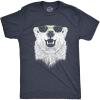 Mens Funny Animal Shirts Crazy Polar Bear Goat Flip Squirrel Hunter and Crow Animal Graphic Tees(Heather Navy – Polar Sunglasses)