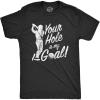 Mens Funny Golfing T Shirts with Sarcastic Sayings Novelty Golf Tees for Guys(Heather Black – Hole Goal)