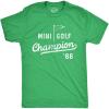 Mens Funny Golfing T Shirts with Sarcastic Sayings Novelty Golf Tees for Guys(Heather Green – Mini Golf Champ)