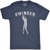 Mens Funny Golfing T Shirts with Sarcastic Sayings Novelty Golf Tees for Guys(Heather Navy – Swinger)