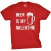 Mens Funny Valentines Day T Shirts Sarcastic Valentines Day T Shirts for Men(Heather Red – Beer Valentine)