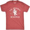 Mens Funny Valentines Day T Shirts Sarcastic Valentines Day T Shirts for Men(Heather Red – Original Wingman)