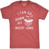 Mens I Can Go Down All Night Long T Shirt Funny Xmas Santa Chimney Sex Joke Tee for Guys(Heather Red – Down)