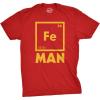Mens Iron Science Man T Shirt Cool Novelty Funny Nerdy Graphic Print Tee Guys(Red)