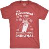 Mens It’s Penguining to Look A Lot Like Christmas T Shirt Funny Holiday Penguin Xmas Tee(Heather Red – Penguining)
