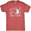 Mens Lets Get Blitzen T Shirt Funny Xmas Partying Drinking Santas Reindeer Tee for Guys(Heather Red – Blitzen)