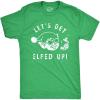 Mens Lets Get Elfed Up T Shirt Funny Crazy Xmas Partying Booze Drinking Tee for Guys(Heather Green – Elfed)