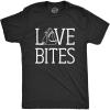 Mens Love Bites Funny Shark Dating Relationship Valentine’s Day T Shirt(Heather Black)