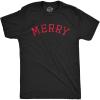Mens Merry T Shirt Funny Cute Xmas Spirit Cheer Lovers Tee for Guys(Heather Black – Merry)
