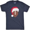 Mens Santa Football T Shirt Funny Xmas Lovers Foot Ball Season Tee for Guys(Heather Navy – Santa Football)
