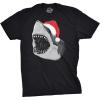 Mens Santa Jaws T Shirt Cool Shark Funny Graphic Adult Humor(Heather Black – Santa Jaws)