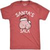 Mens Santas Sack T Shirt Funny Innapropriate Dirty Xmas St Nick Testicles Joke Tee for Guys(Heather Red – Sack)