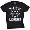 Mens Taco Tuesday Legend T Shirt Funny Dinner Tee for Guys(Black)