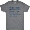 Mens Things I Want List Fishing T Shirt Funny Fisherman Checklist Joke Tee for Guys(Dark Heather Grey – Things)