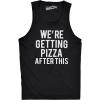 Mens were Getting Pizza After This Funny Workout Sleeveless Gym Fitness Tank Top(Black)