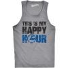 This is My Happy Hour Tank Top Funny Fitness Workout Drinking Sleeveless Tee(Light Heather Grey)