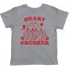 Toddler Heart Crusher T Shirt Funny Valentine’s Day Pick Up Truck T Shirt(Light Heather Grey)