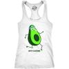 Womens Avocardio Tank Top Funny Running Workout T Shirt Sarcastic Hilarious(White)