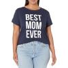 Womens Best Mom Ever T Shirt Funny Mama Gift Mothers Day Cute Life Saying Tees(Heather Navy)