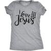 Womens I Love Jesus T Shirt Cute Religious Easter Christian Faith Pray Tee(Light Heather Grey)