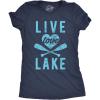 Womens Live Love Lake T Shirt Funny Summer Cottage Outdoors Vacation Novelty Tee(Heather Navy)