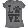 Womens Love Paw T Shirt for Dog Mom Pet Lover Cool Funny Graphic Tee(Dark Heather Grey)