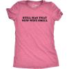 Womens New Wife Smell Tshirt Funny Valentines Day Anniversary Wedding Honeymoon Tee (Pink) – L