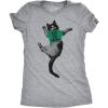 Womens Pet Me Im Irish Funny Kitten St. Patrick’s Day Crazy Cat Lover T Shirt(Light Heather Grey)