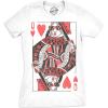Womens Queen of Hearts T Shirt Funny Vintage Graphic Cool Cute Tee for Ladies(White)