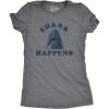 Womens Shark Happens T Shirt Funny Vacation Great White Shit Happens Funny Saying Tee
