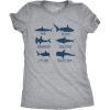 Womens Shark Nope T Shirt Funny Fear of Sharks Breeds Graphic Novelty Tee for Ladies(Light Heather Grey)