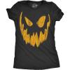 Womens Spooky and Funny Pumpkin Face Tees Halloween Jack O Lantern Tees for Womens(Heather Black – Bob)