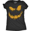 Womens Spooky and Funny Pumpkin Face Tees Halloween Jack O Lantern Tees for Womens(Heather Black – Dan)