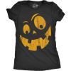 Womens Spooky and Funny Pumpkin Face Tees Halloween Jack O Lantern Tees for Womens(Heather Black – Sillyjack)