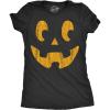 Womens Spooky and Funny Pumpkin Face Tees Halloween Jack O Lantern Tees for Womens(Heather Black – Steve)