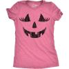 Womens Spooky and Funny Pumpkin Face Tees Halloween Jack O Lantern Tees for Womens(Heather Pink – Wendy)