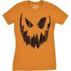 Womens Spooky and Funny Pumpkin Face Tees Halloween Jack O Lantern Tees for Womens(Orange – Bob)